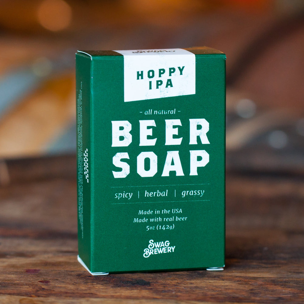 Swag Brewery bar on soap dish illustrating dry storage benefits
