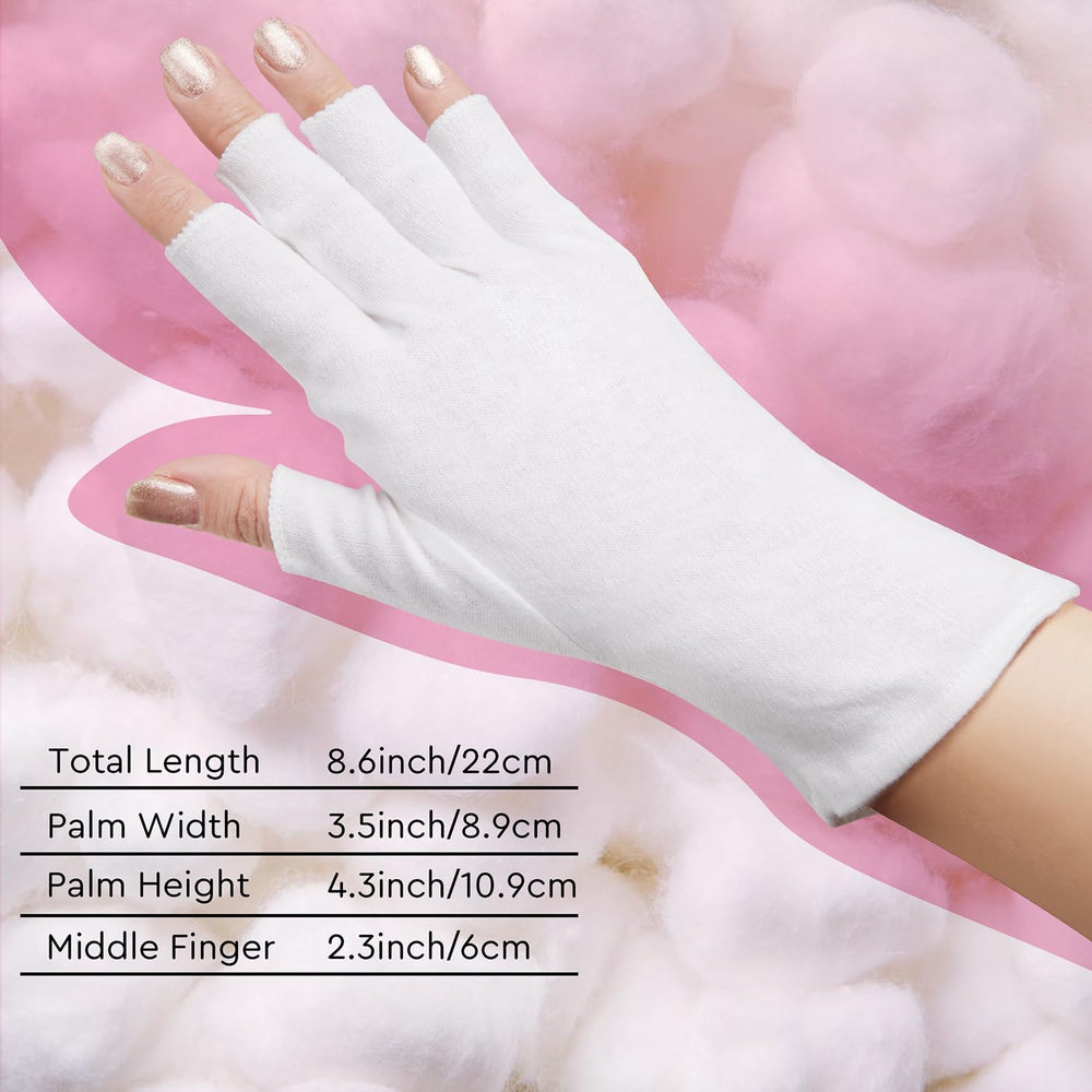 SWAKER side view showing glove length and snug fit to retain hand cream