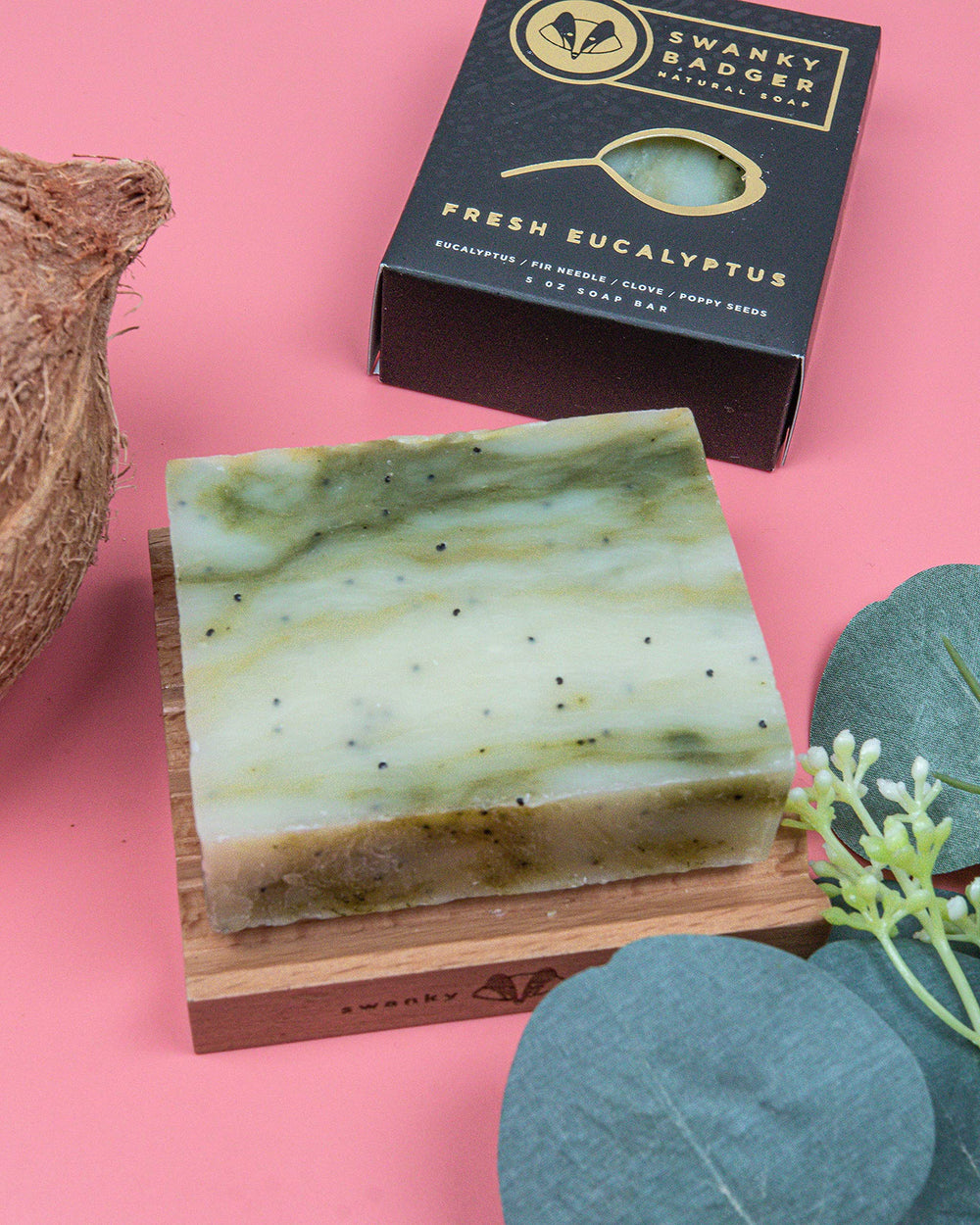 Swanky Badger bar in hand during use highlighting gentle cleansing benefit