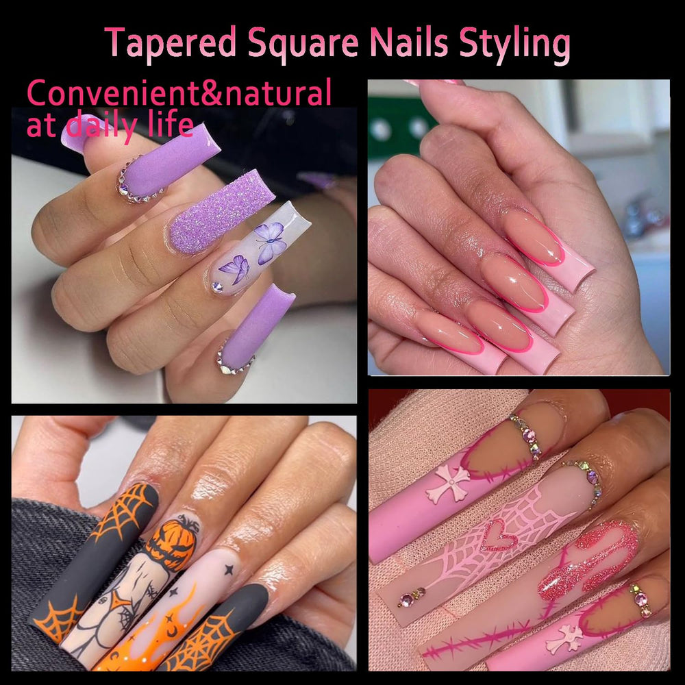 SWETIDY salon station with tips in use showing professional-ready nail art base