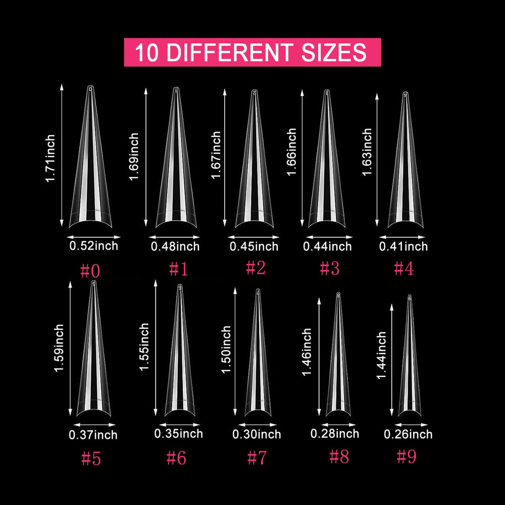 SWETIDY numbered tips detail showing marked sizes for quick, accurate selection
