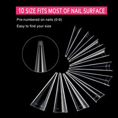 SWETIDY long stiletto nails worn on hand demonstrating dramatic aesthetic benefit