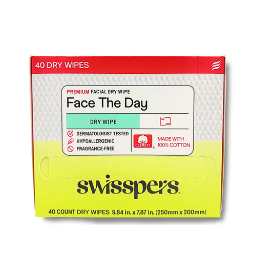 Swisspers front packaging showing 40-count and benefits