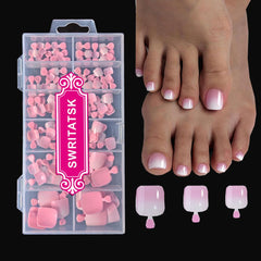 SWRITATSK front packaging displaying ombre French square toe tips benefit quick salon look