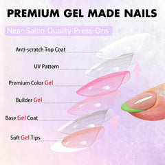 SXVME close detail of lime green French tip showcasing vibrant color and polish