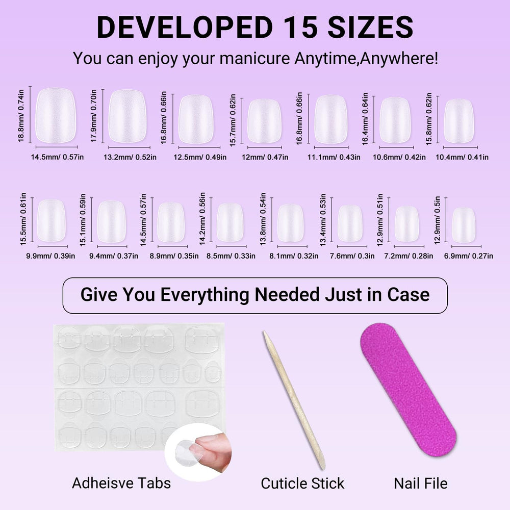 SXVME nails on a hand for scale, demonstrates natural look