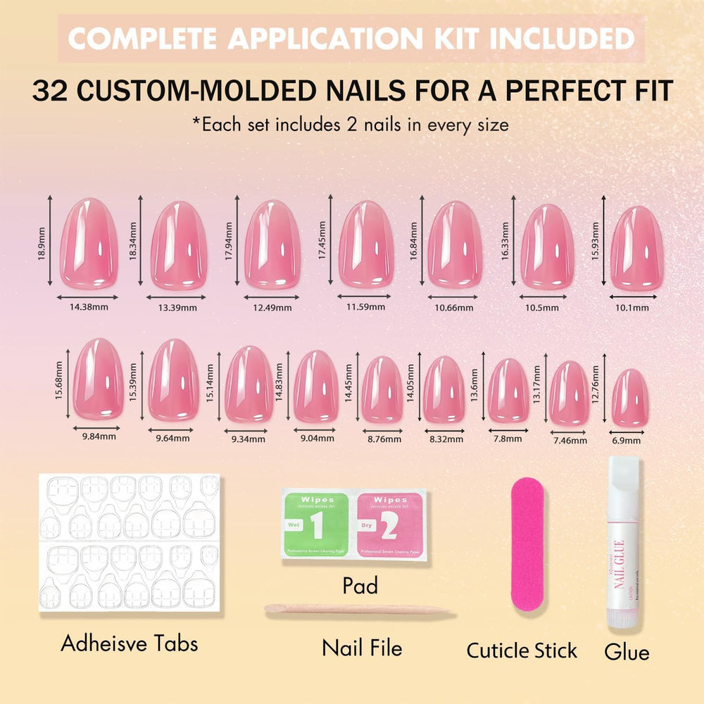 SXVME lifestyle shot of woman wearing short oval nails for instant polish