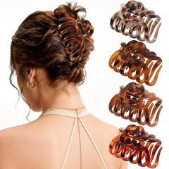 SYGY front view of four tortoise clips showing classic color appeal and versatility
