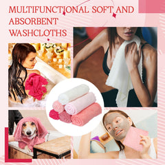 Syhood cloth in bathroom scene for easy facial cleansing on-the-go
