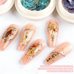 Symphonyw abalone close-up texture highlighting iridescent shimmer and thinness