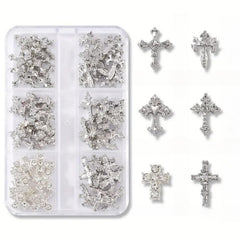 Symphonyw front packaging showing 60 cross nail charms, organized and ready