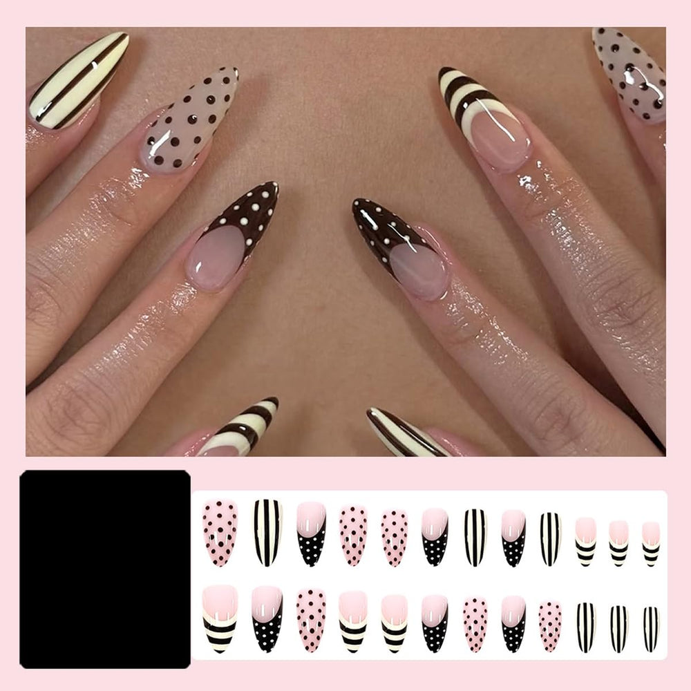 SYPAFG close-up of French tip detailing showing neat polish and playful dots benefit clarity
