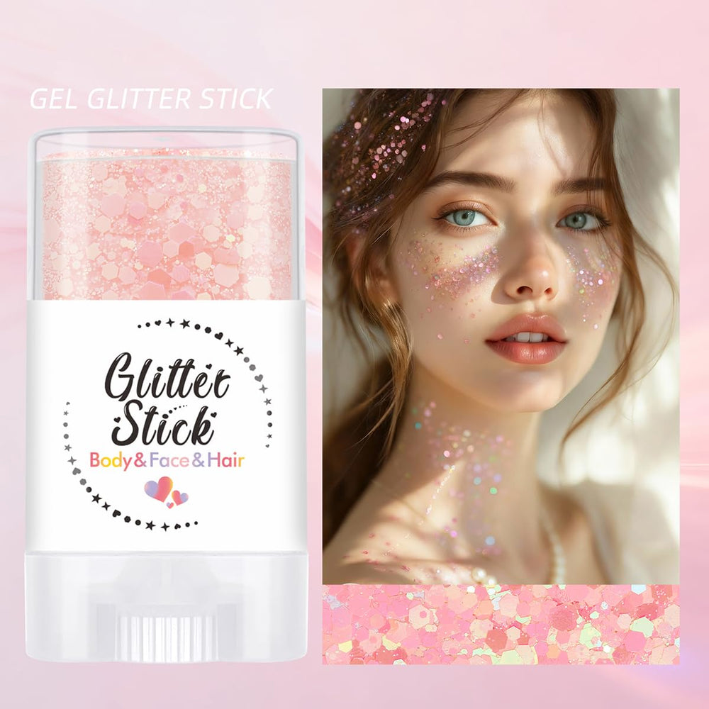 SYPAFG pink glitter texture swatch highlighting chunky sparkle for bold looks