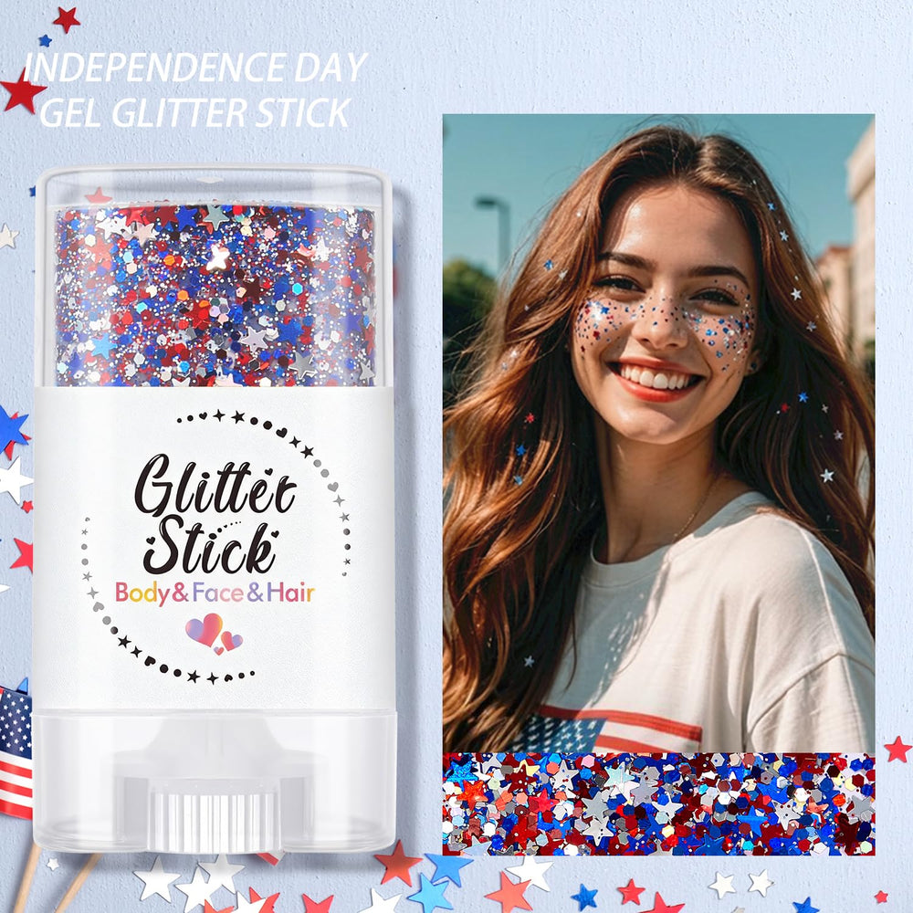 SYPAFG red white blue glitter texture swatches showing layered sparkle