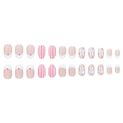 SYPAFG nails on hand model for scale, demonstrates short oval fit and everyday comfort