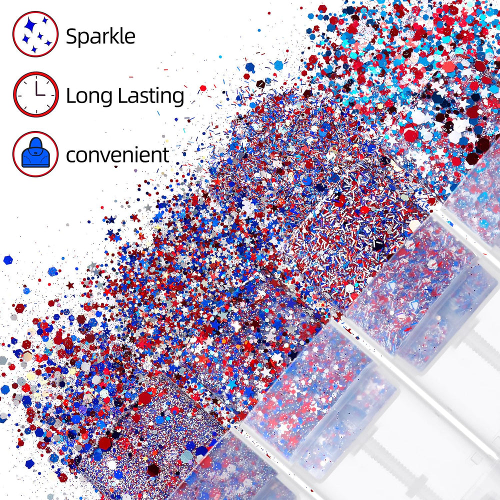 SYPAFG macro of star sequins and chunky glitter for dramatic shine