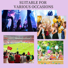 SYPAFG group of fans with team glitter on faces, spirited lasting color benefit
