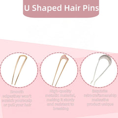 SZLFKJ side view of bun secured with pins for all-day stability