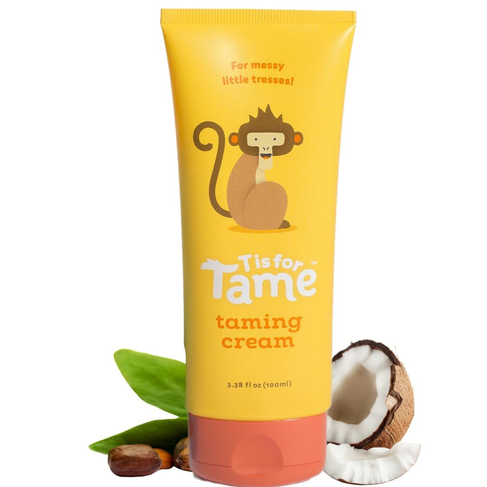 T is for Tame front packaging showing gentle kids styling cream benefit