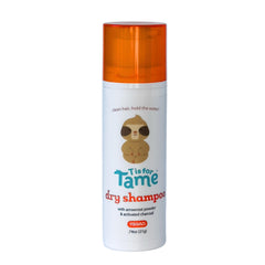 T is for Tame front packaging showing compact powder puff and mess-free cap benefit