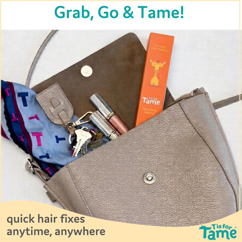 T is for Tame label and ingredients closeup showing gentle, natural formulation