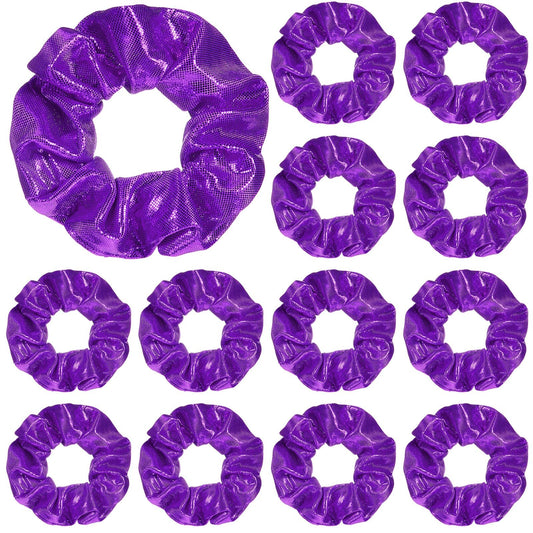 Taiyin front pack of purple scrunchies showing quantity and vibrant color benefit