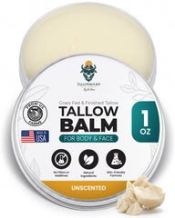 Tallowbourn front tin showing compact unscented balm for easy travel and quick hydration