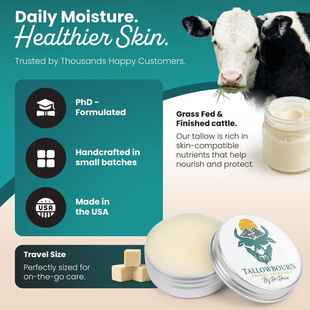 Tallowbourn balm open showing smooth texture and nourishing consistency for dry skin relief