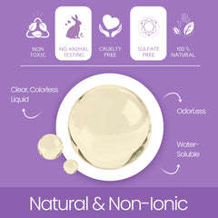 Talsen Chemicals drops on skin demonstrating gentle cleansing benefit