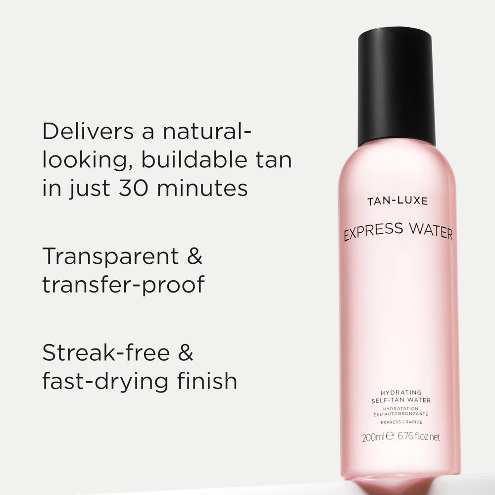 TAN-LUXE spray being applied to arm for streak-free finish