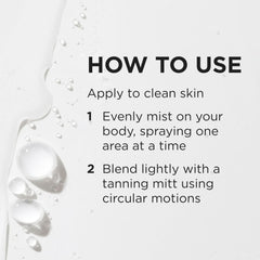 TAN-LUXE spraying on arm to show even coverage and quick-dry benefit