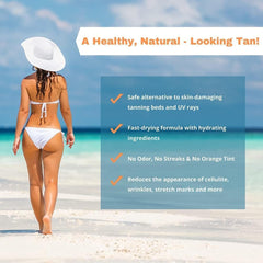 Tan Physics lotion texture close-up demonstrating smooth, fast-absorbing finish