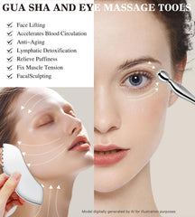TANGZHIFEYUE tool in use on face illustrating facial sculpting and lymphatic direction