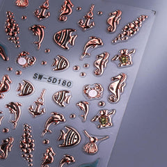 TANYOOTO detailed fish and seashell decals showing color contrast