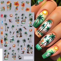 TANYOOTO close-up of sheet with palm, flamingo and coconut art for precision