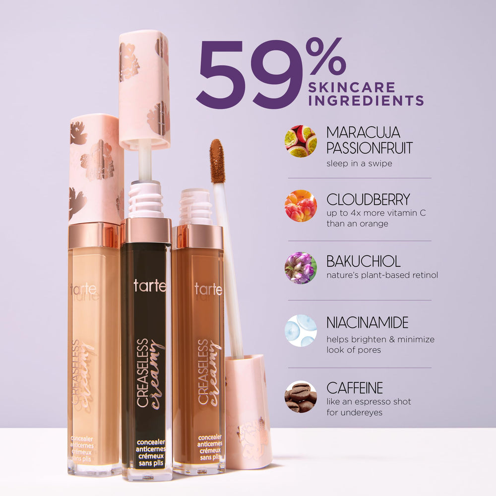 tarte close-up applicator tip dispensing product, highlights precise application