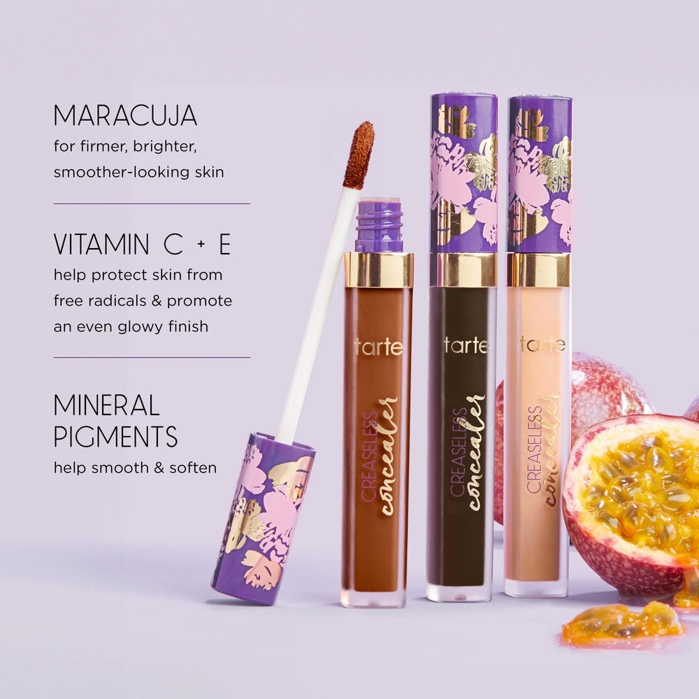 tarte concealer in everyday bag with makeup essentials showing travel-ready convenience
