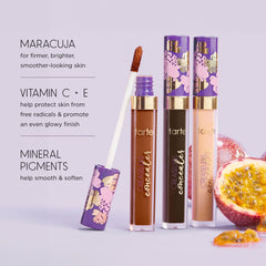 tarte concealer in everyday bag with makeup essentials showing travel-ready convenience