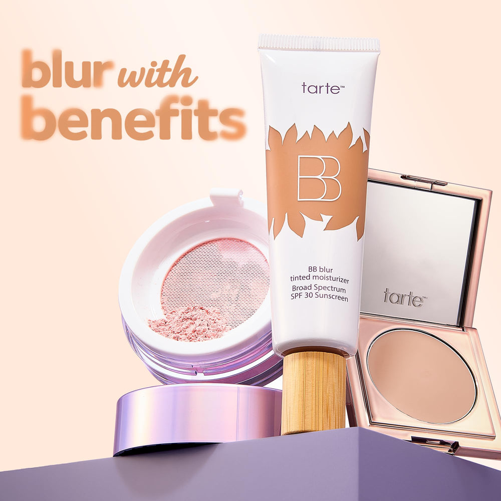 tarte lifestyle outdoor wear on model showing natural matte protection benefit