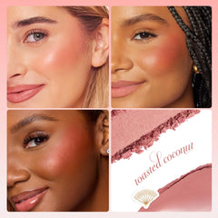 tarte cream blush close-up texture, smooth blendable finish for cheeks