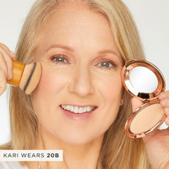 tarte compact with touch-up sponge in a pocket for quick midday shine control