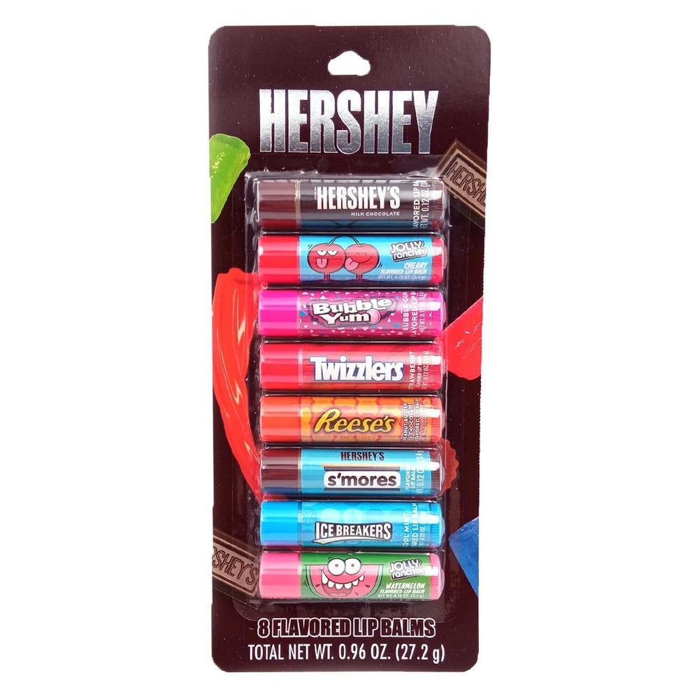 Taste Beauty Hershey front packaging showing eight colorful flavored tubes and collectible appeal