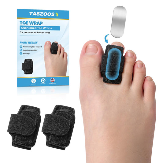 TASZOOS front packaging showing two toe straighteners and product branding for clarity