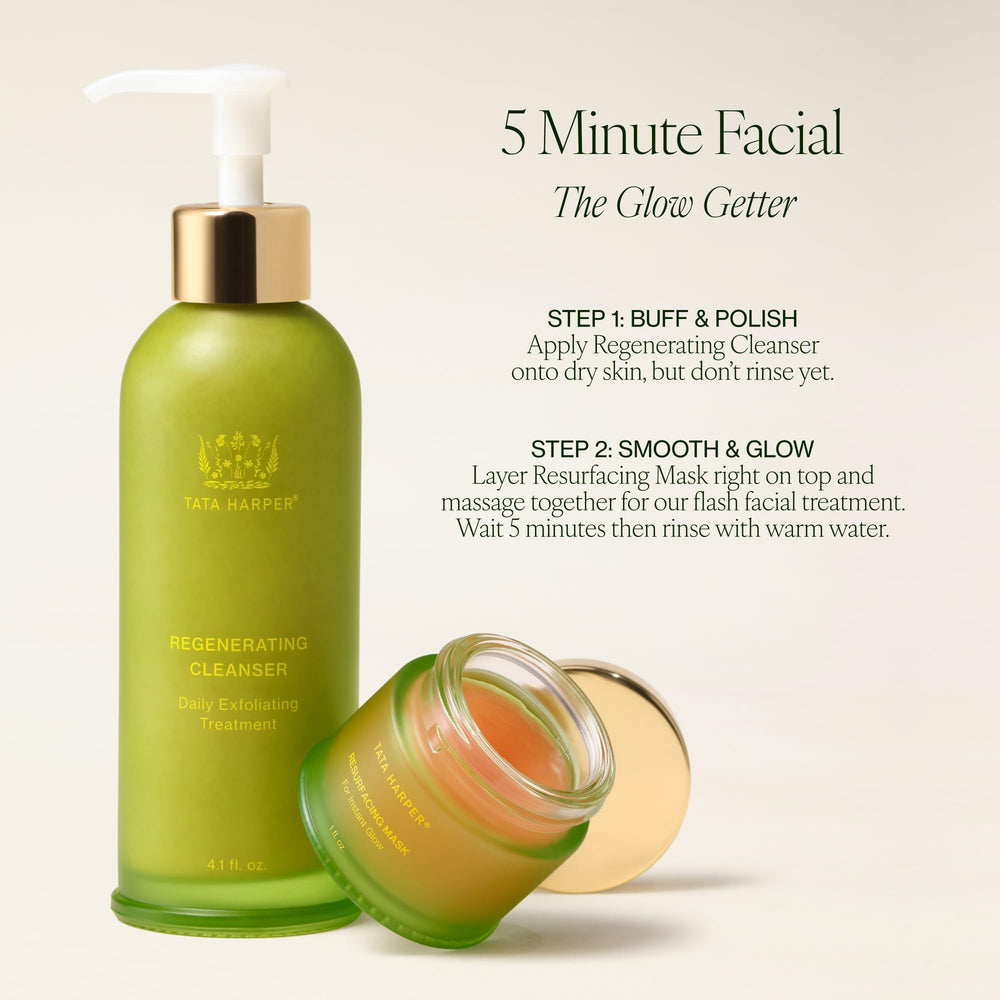 Tata Harper applied on hand to illustrate gentle exfoliation and glow