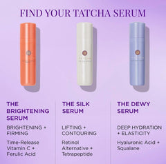TATCHA Brightening Serum before and after sample indicating brighter, more even skin