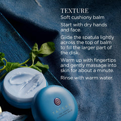 TATCHA balm emulsified with water into milky oil for easy rinsing