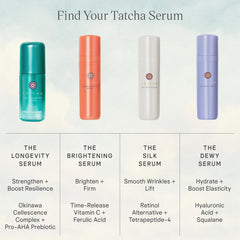 TATCHA serum layered under moisturizer illustrating enhanced smoothing benefit