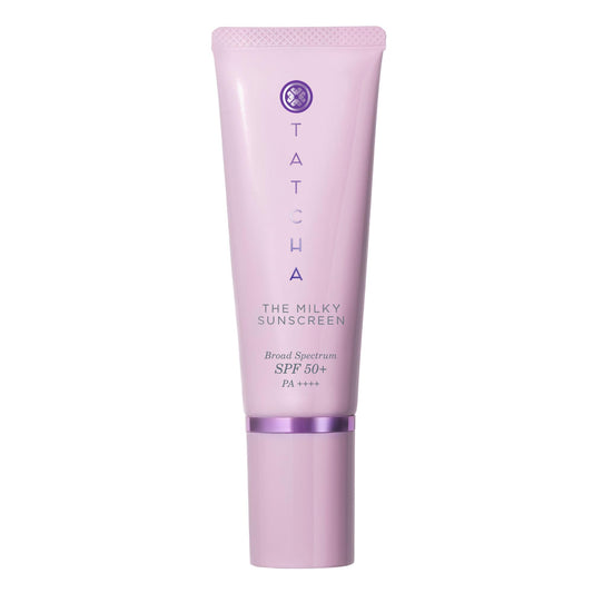 TATCHA front packaging showing milky sunscreen and SPF label for everyday protection