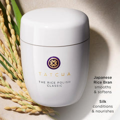 TATCHA jar next to a coin for scale, clarifies the 60 g / 2.1 oz size