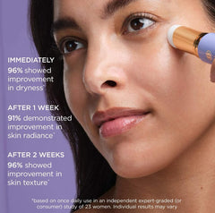 Applying TATCHA serum stick around eye area to instantly soften fine lines